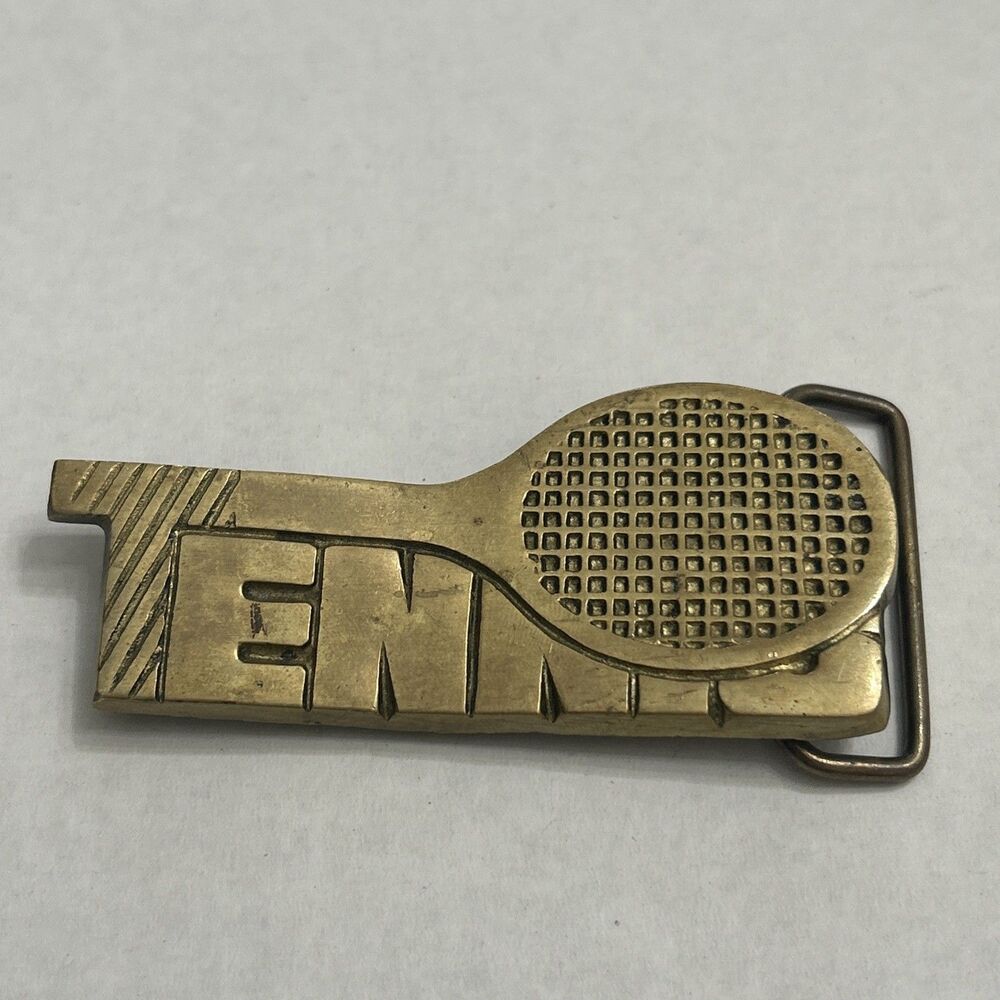 Vintage 1978 Solid Brass Baron Tennis Racquet Belt Buckle